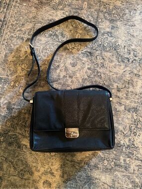 Kate Spade Black Leather Crossbody Bag with Gold Hardware